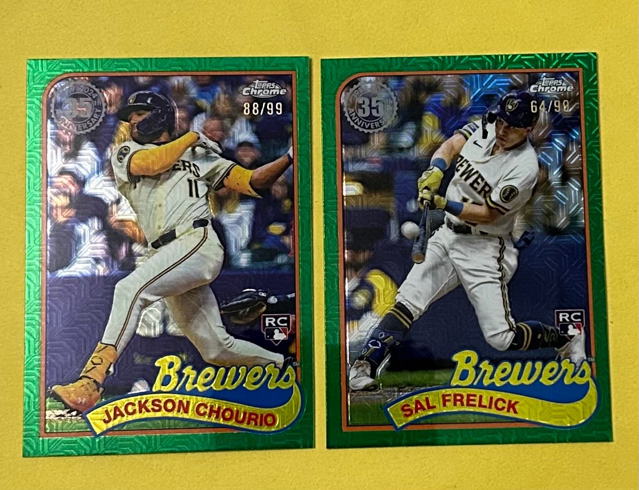 Jackson Chourio and Sal Frelick Rookie Mojos /99