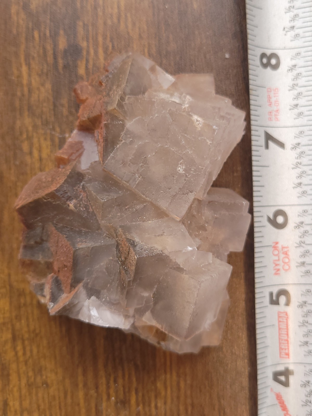 Light gray semi transparent cubic flourite from Pakistan