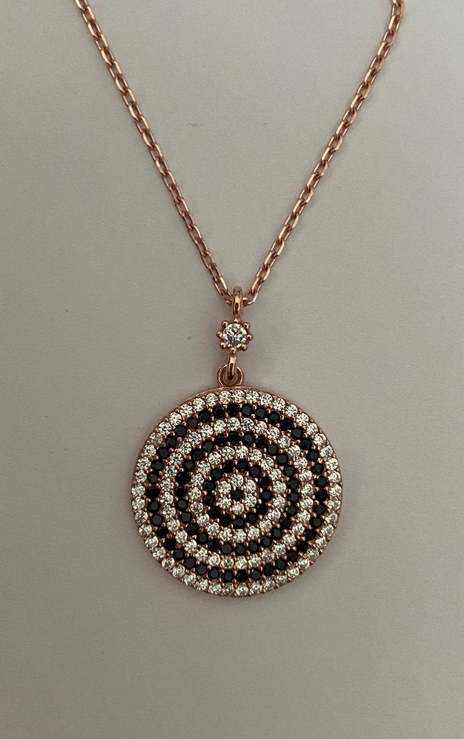 925 silver evil eye cz stones necklace