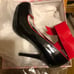 Vampire Black Patent Leather Ankle Strap Bow Stiletto Heels Pumps cosplay