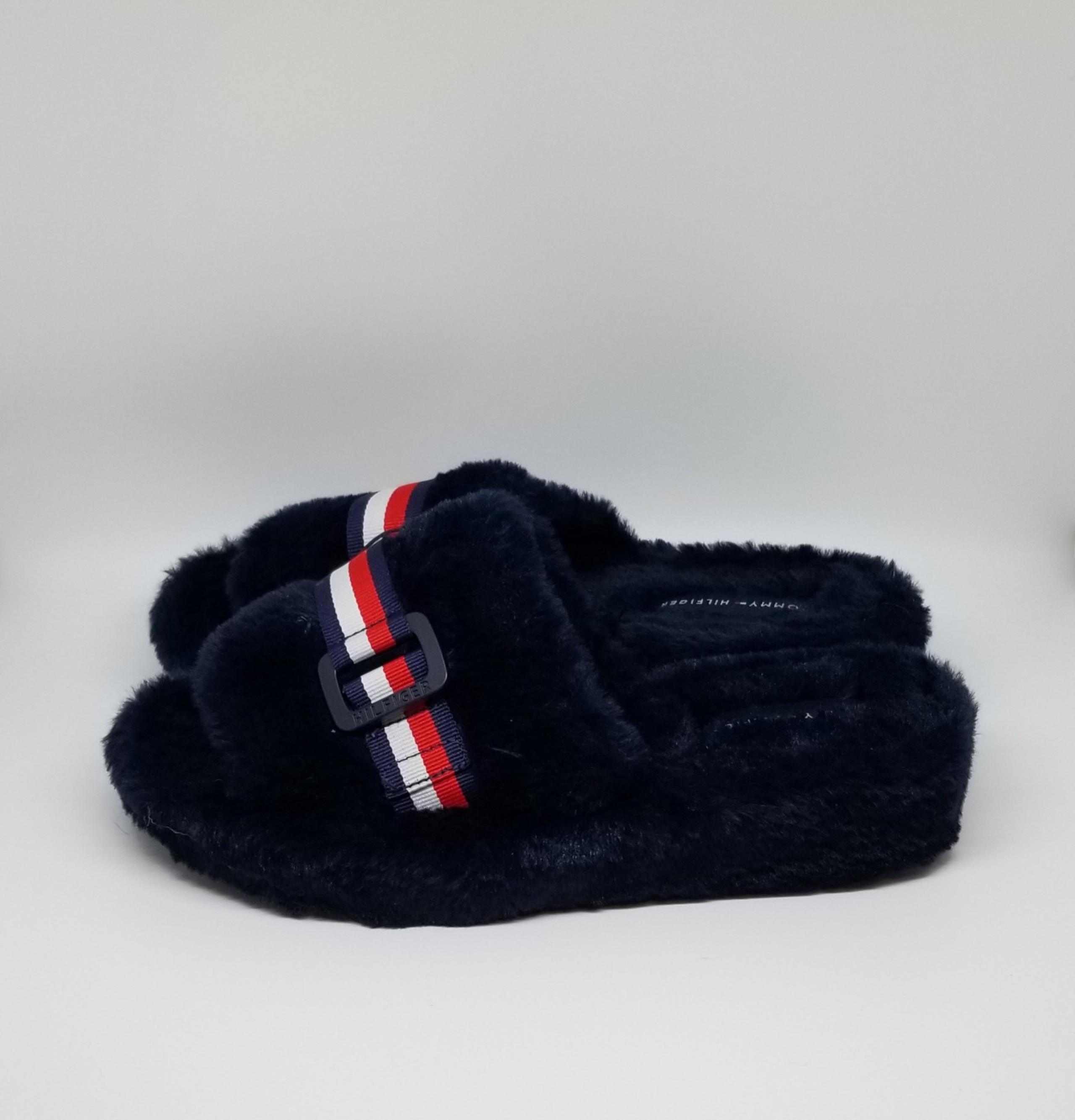 Tommy Hilfiger Women's Leisur Faux Fur Slides