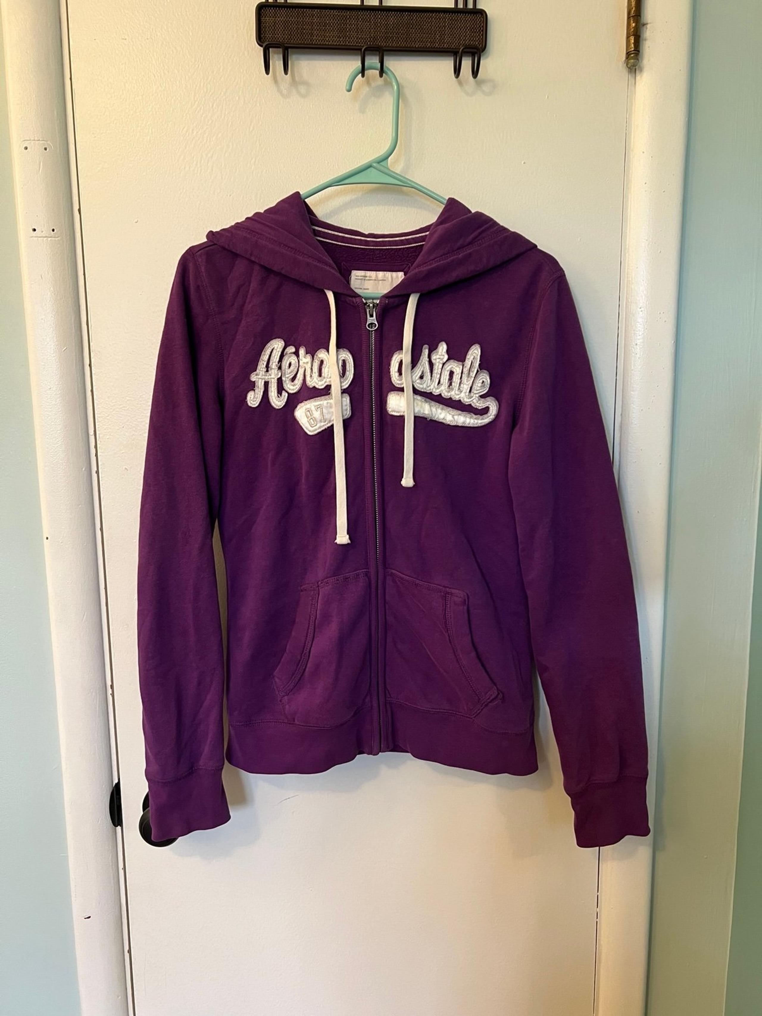 Aeropostale Women’s Purple Full Zip Hoodie Size Medium