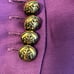 Smythe Womens Pintuck Blazer Size 6 Violet Linen Blend Single Button