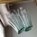 Vintage Coca Cola Green Pebble Frosted Glass Set of 2