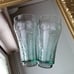 Vintage Coca Cola Green Pebble Frosted Glass Set of 2