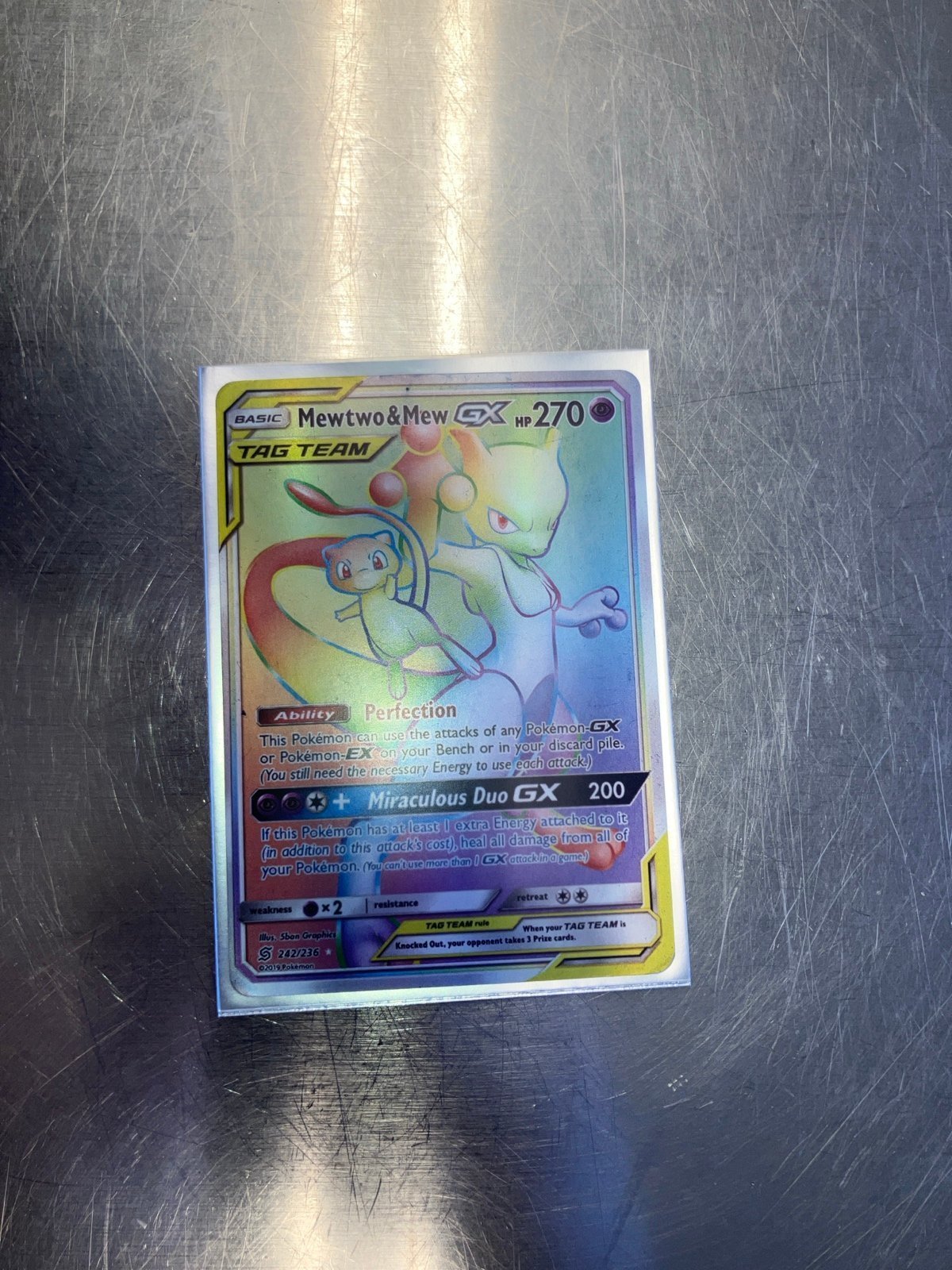 Mewtwo and Mew GX rainbow