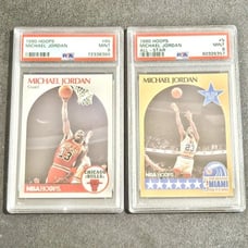 1990 Hoops Michael Jordan Base Card #65 and All-Star #5! Both PSA 9 MINT!