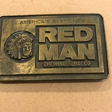 Red man brass buckle