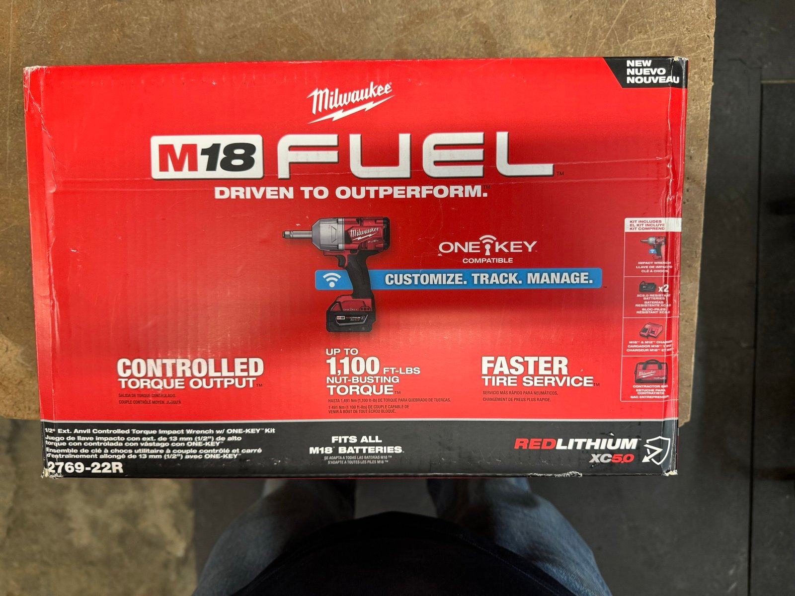 Milwaukee M18 FUEL ONE-KEY 18V Li-Ion Brushless Cordless 1/2 in. Ext Anvil