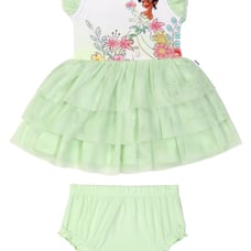 Disney Tiana Flutter Tiered Dress With Bloomer -0-3 Months