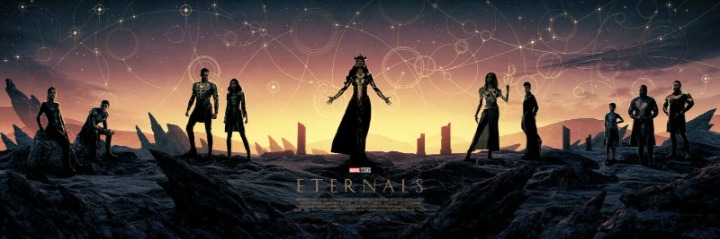 Marvel Studios Eternals Poster by Matt Ferguson 24x8 -NEW-Free Shipping w/Track