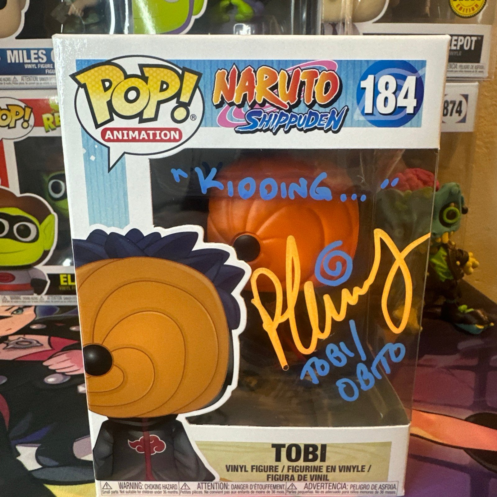 Funko Pop! Vinyl: Naruto Shippuden-Tobi #184 AUTOGRAPHED MICHEAL YUCHAK COA SWAU