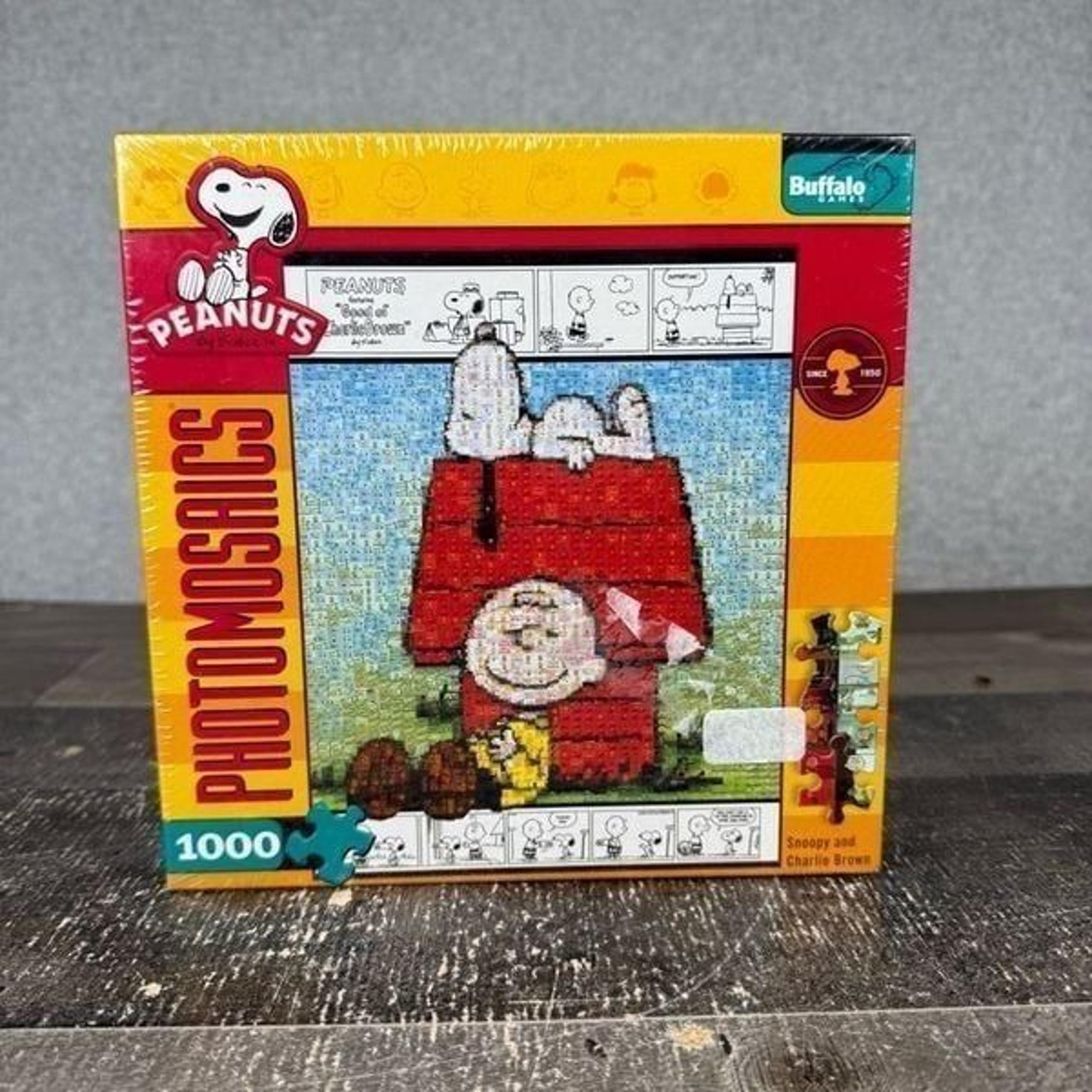 Buffalo Games Peanuts Photomosaic Snoopy & Charlie Brown Puzzle & Poster New