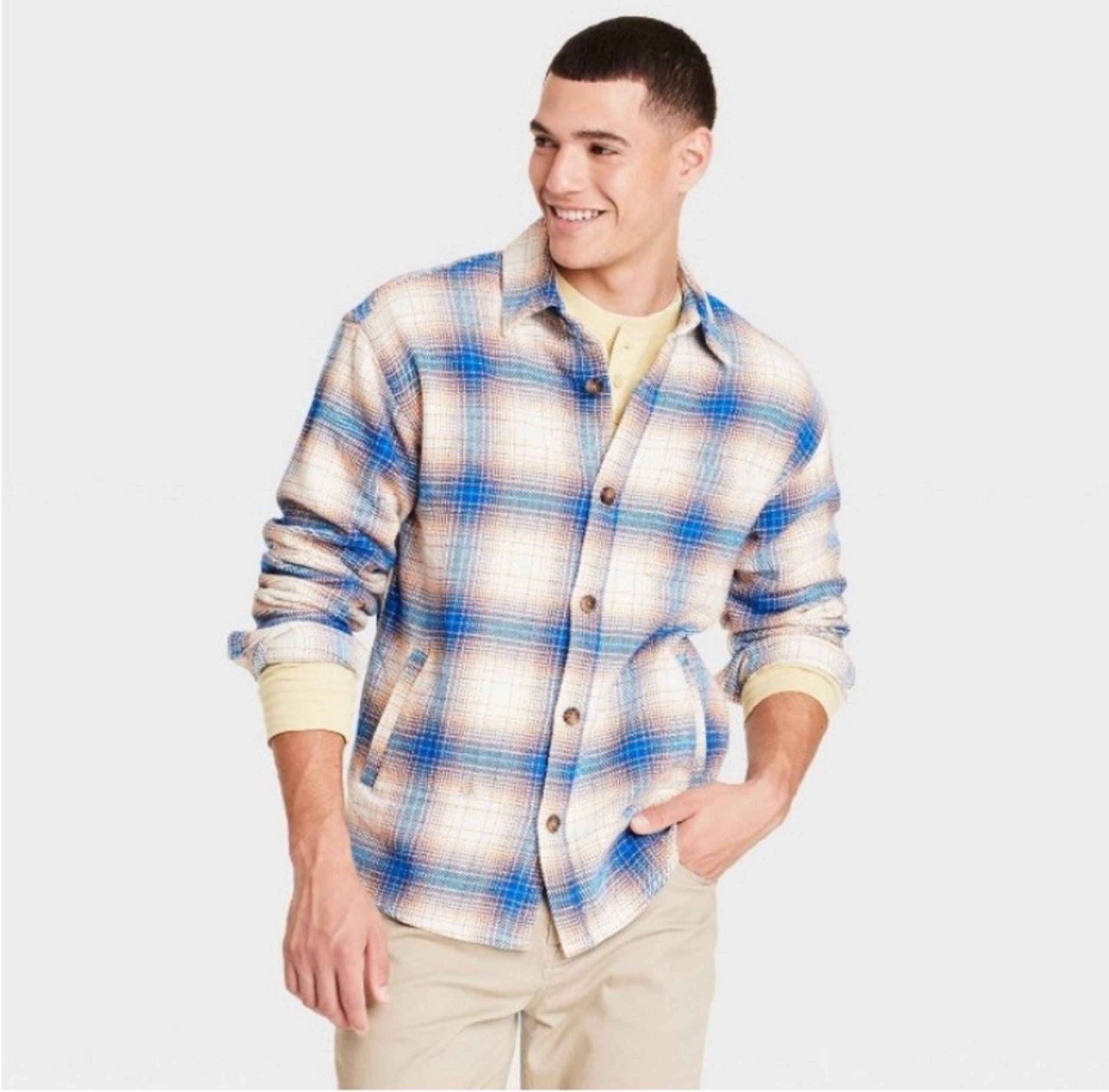 Men's Heavyweight Flannel Long Sleeve Button-Down Shirt-Goodfellow & Co
Sky Blue