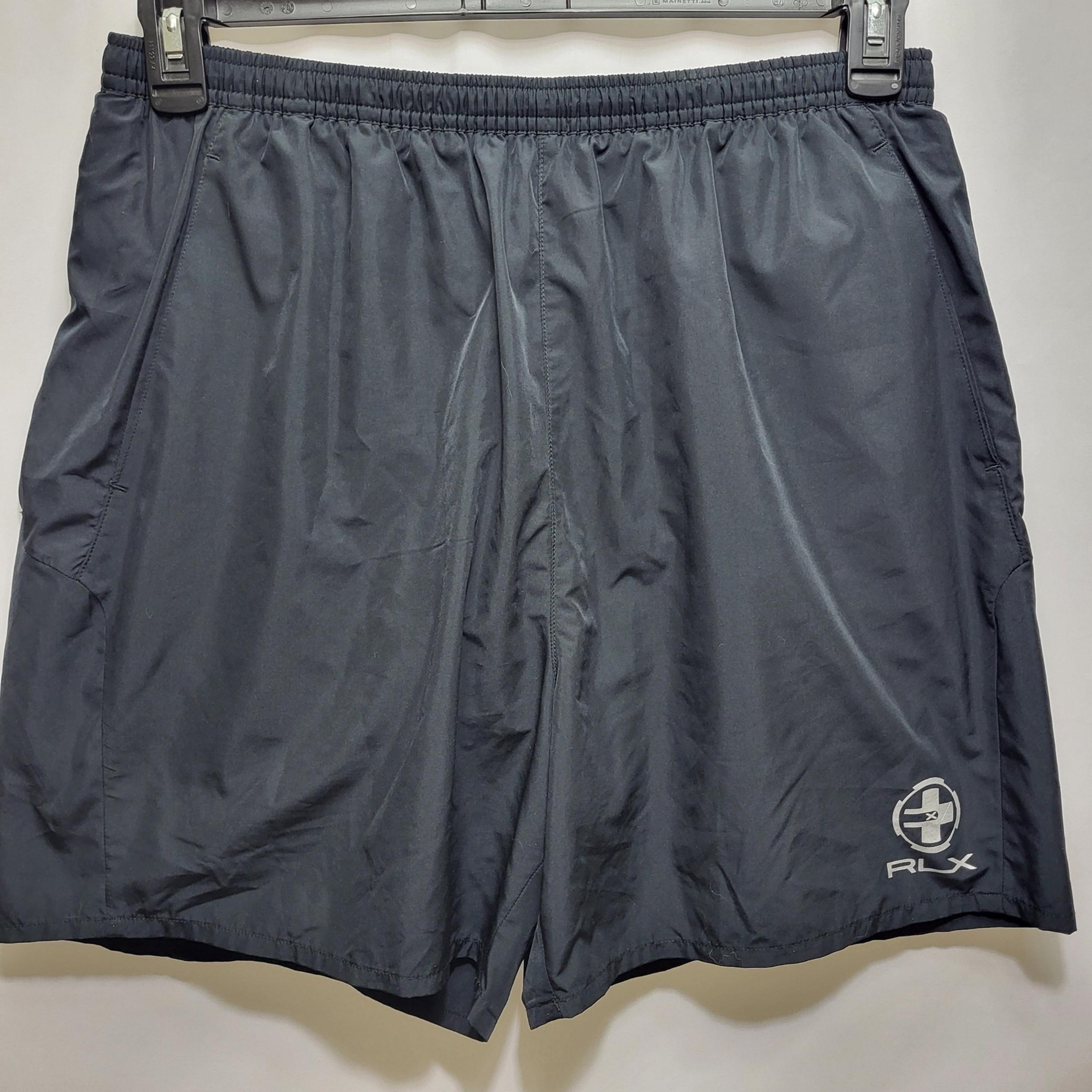 Mens L Black Running Shorts Athletic Gym Workout Lined - RLX Ralph Lauren