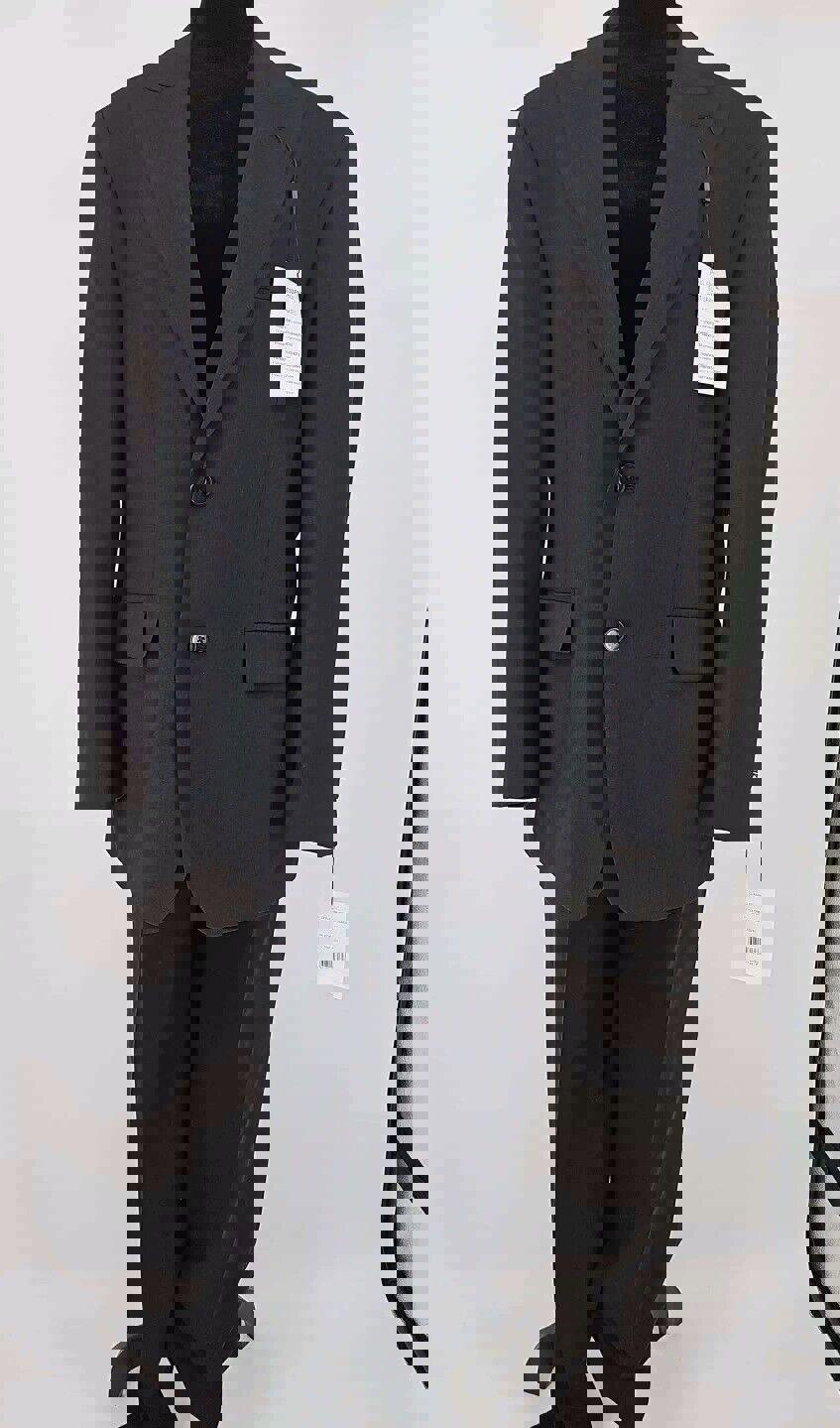 Paul Fredrick Suit Made To Measure Black 100% Wool 2 Piece Suit 42R X 38W