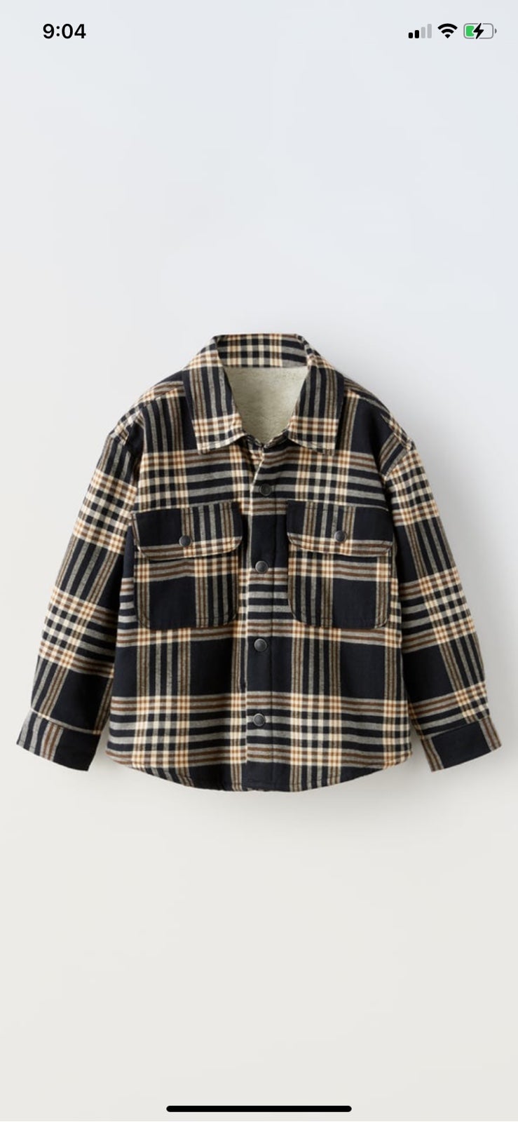 ZARA baby boy FLEECE PLAID OVERSHIRT