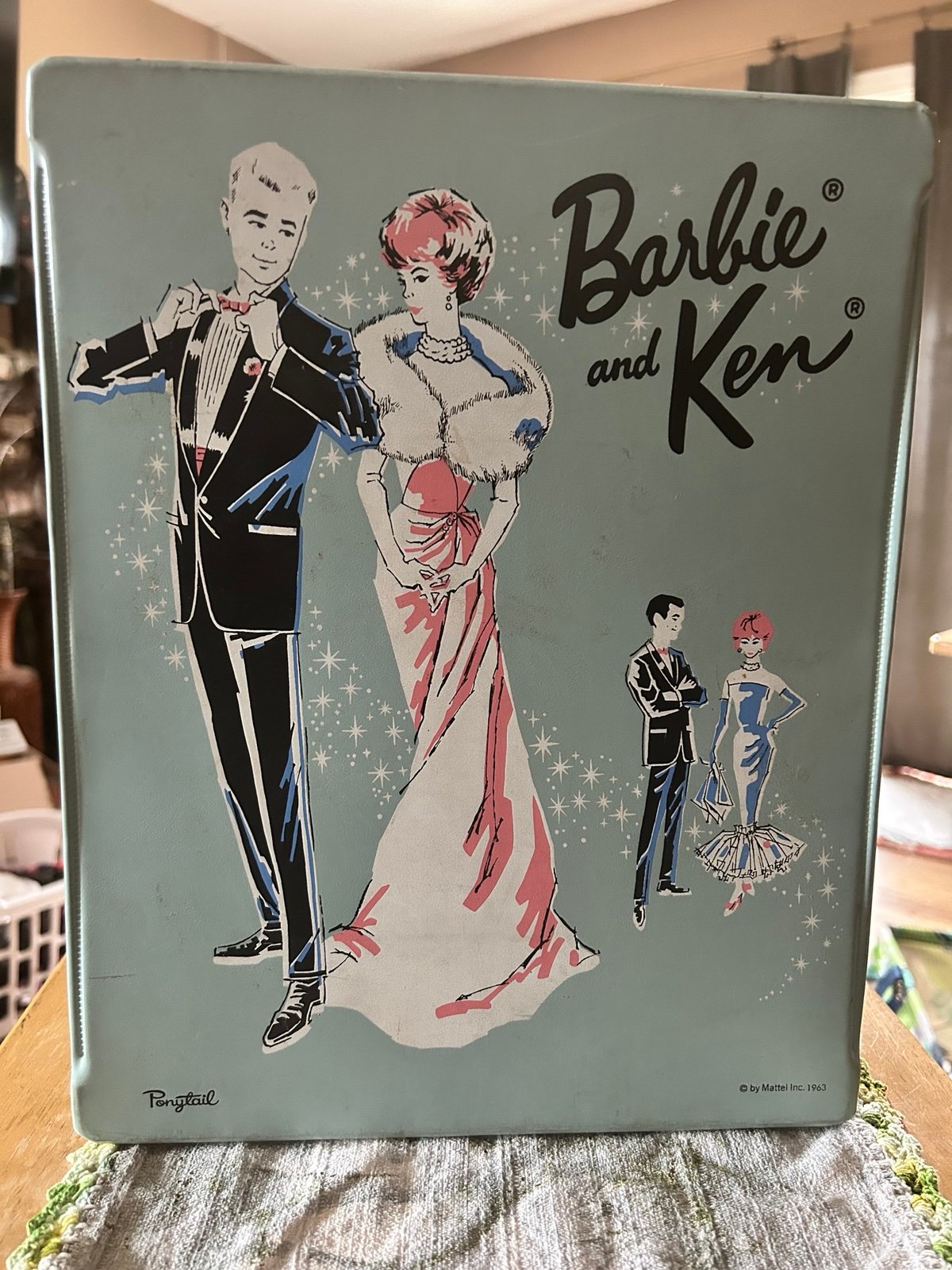 Vintage 1964 Barbie and Ken Blue Vinyl Doll Carrying Case Trunk,rare Original