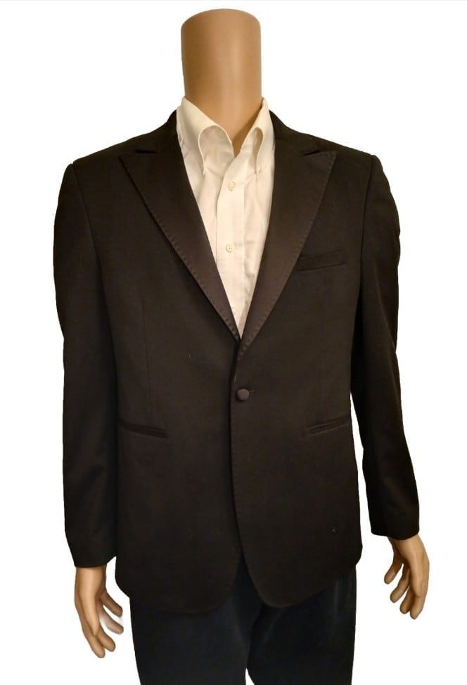 Men's tuxedo Jacket single button lined lapel black used