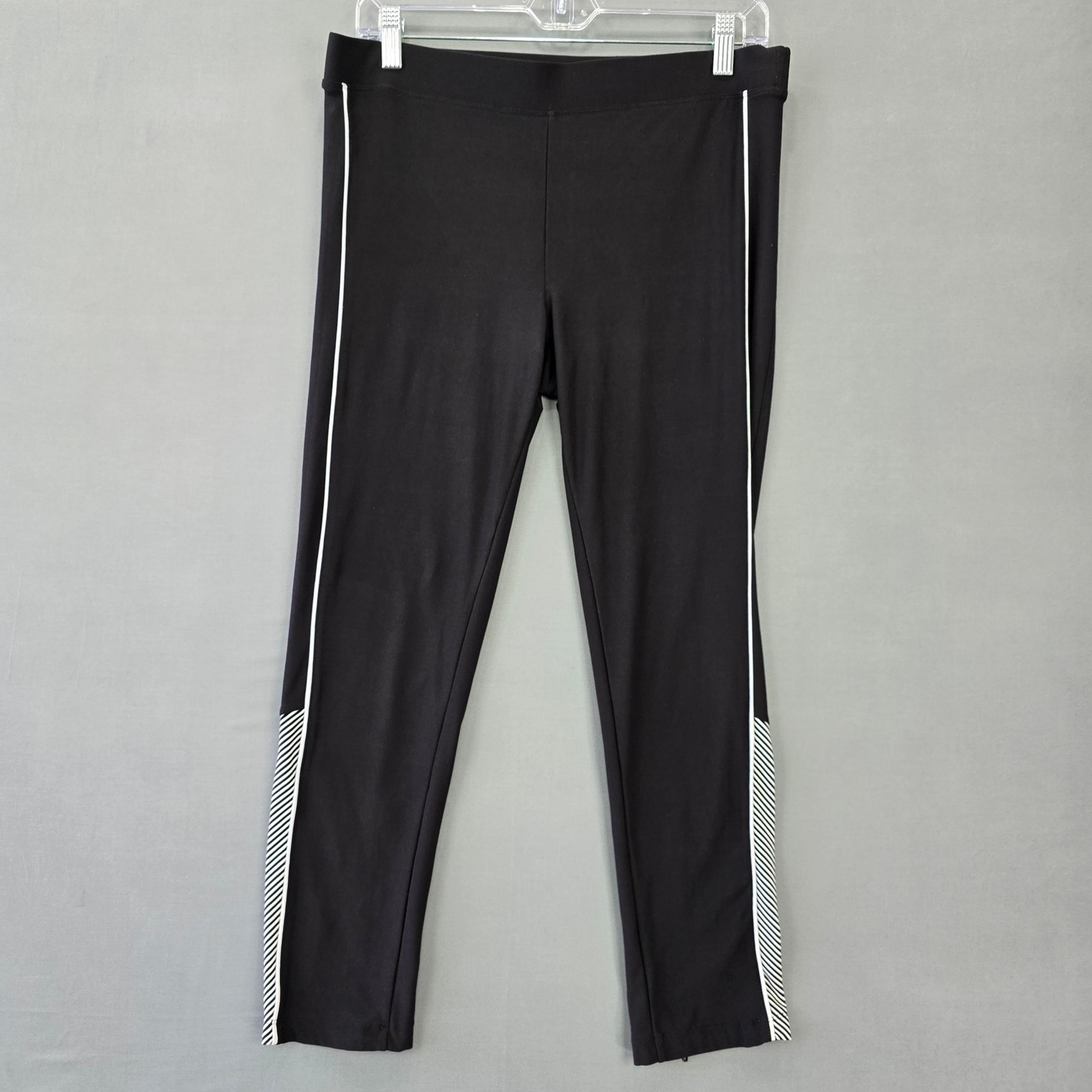 Black Sporty Leggings Classic Activewear Pull-On Stretch Womens Size L - Spalding