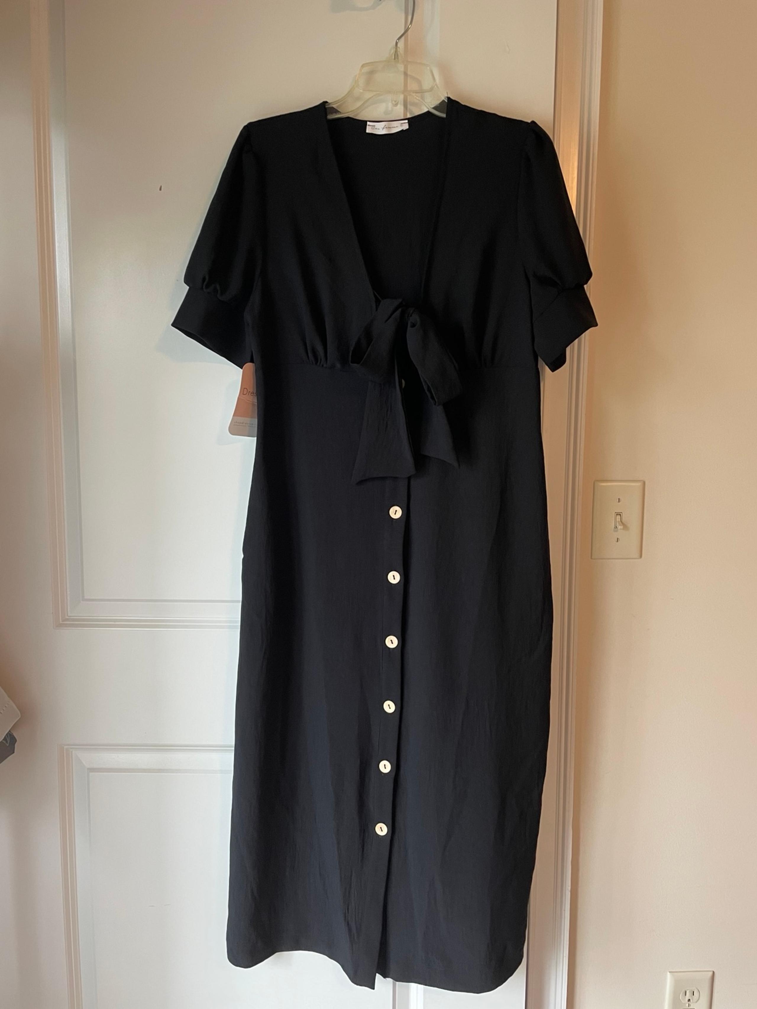Women’s Black Button Dress NEW