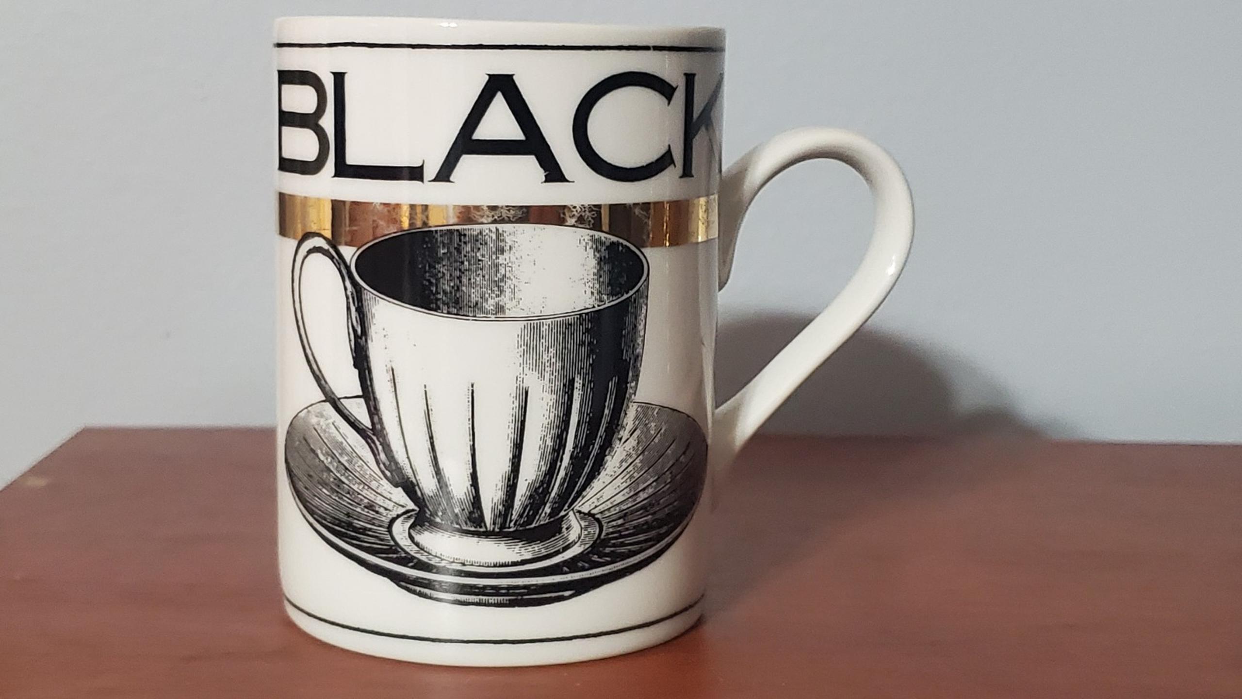 "Black Coffee" Cup Mug Refill Text On Bottom by Coffee Break from Department 56
