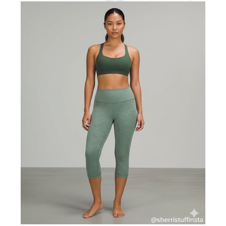 Lululemon Align Crop 21" Tidewater Teal Leggings Free To Be Sports Bra Juniper 4