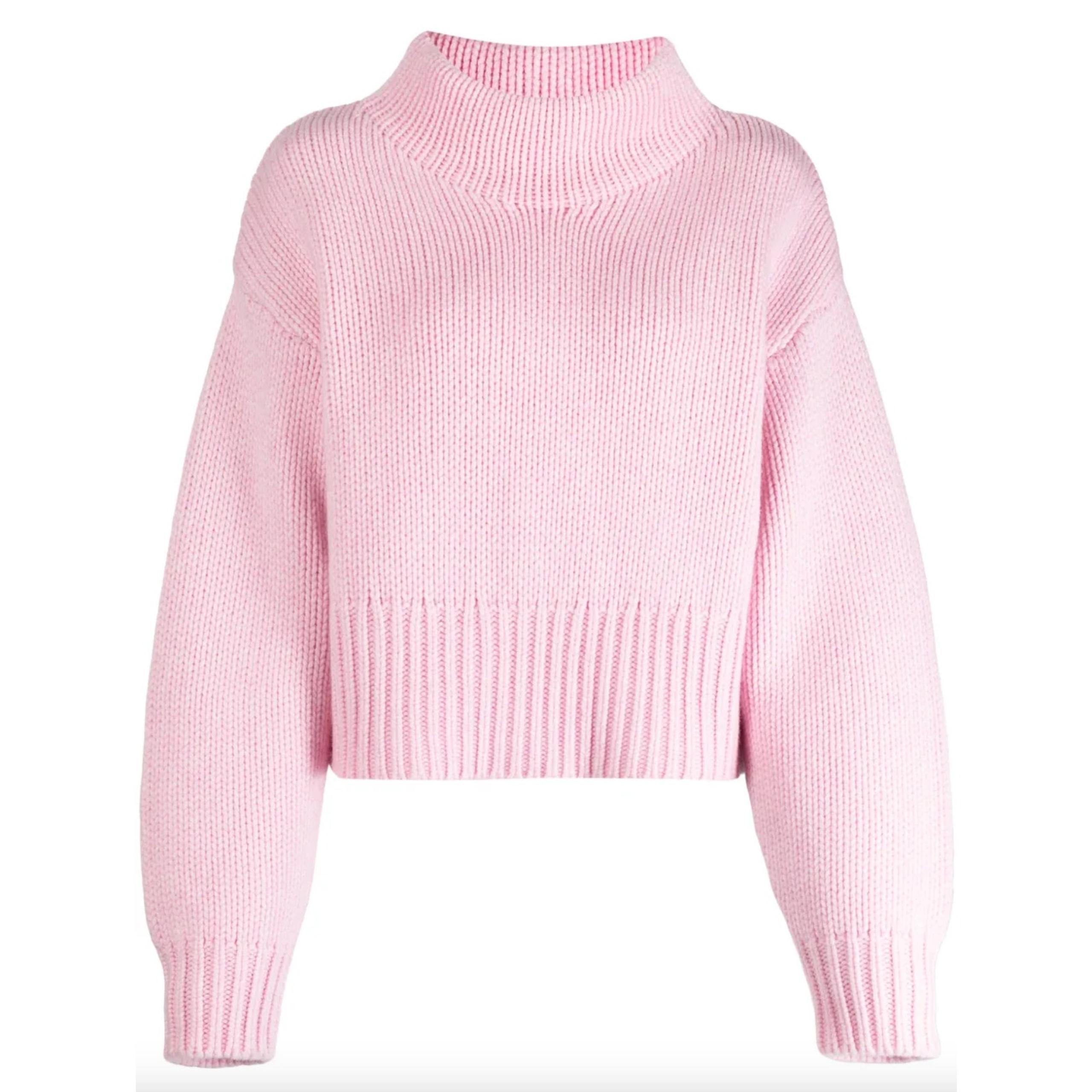 Cynthia Rowley Pink Plush Wool Turtleneck Sweater