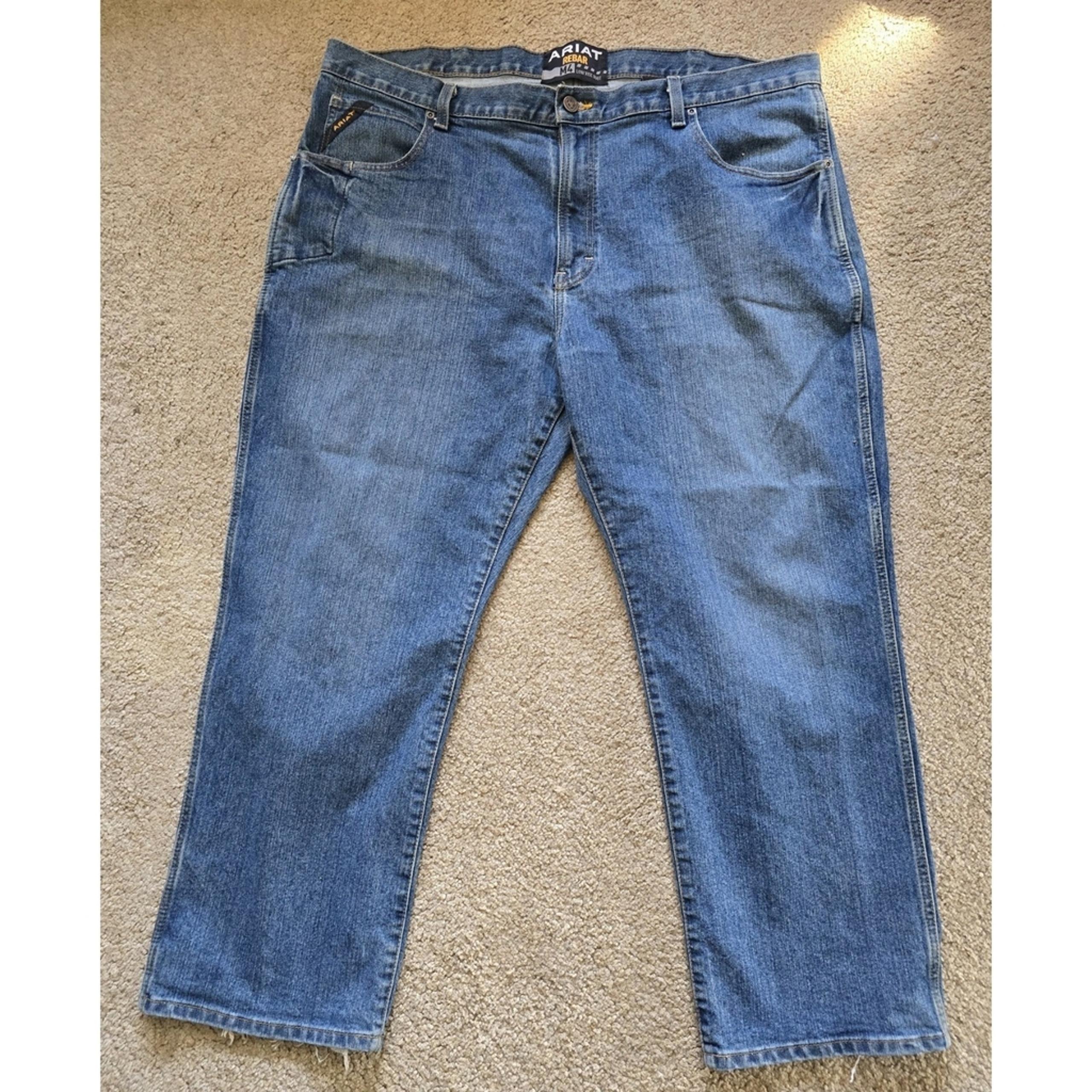 Ariat Rebar M4 Low Rise Boot Cut Jeans Relaxed Fit Denim Blue Mens Size 44