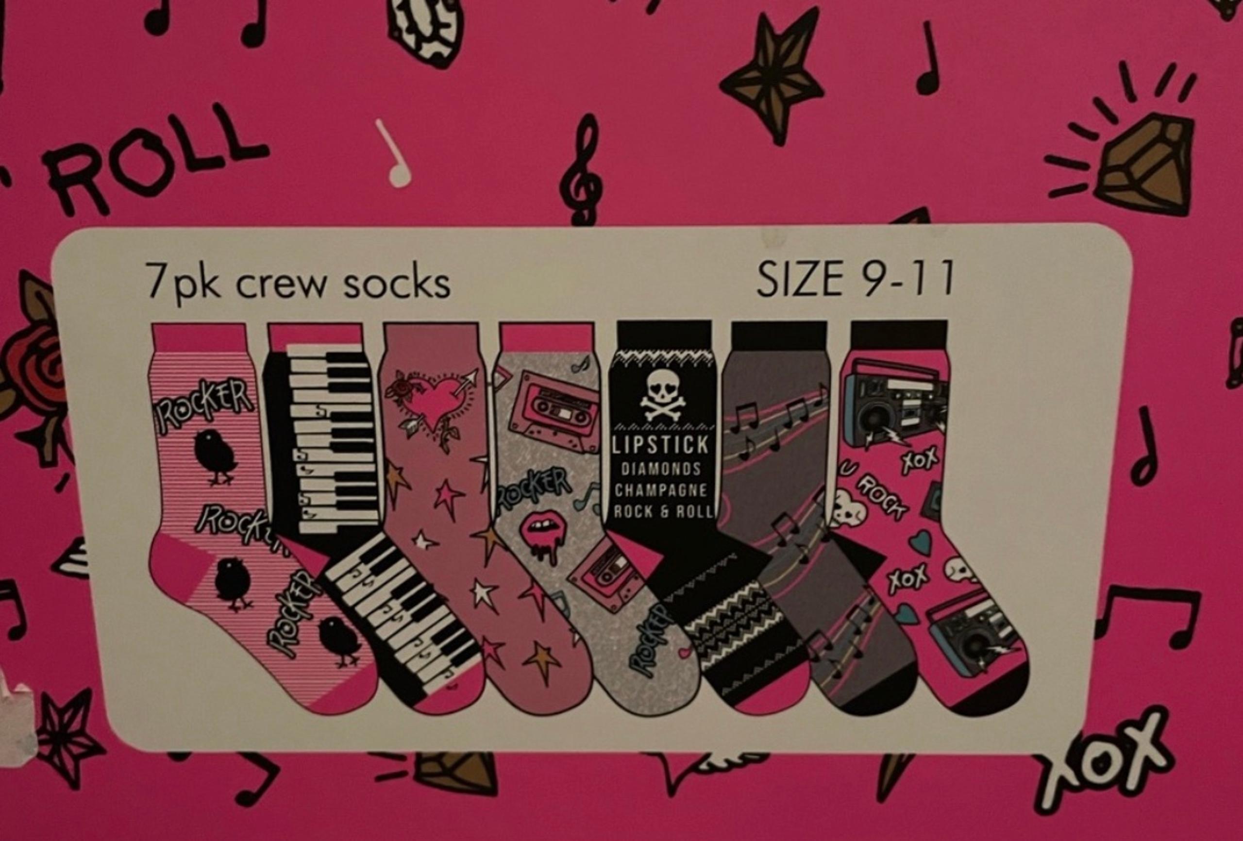 Betsey Johnson 7 pairs of rock and roll socks (new)