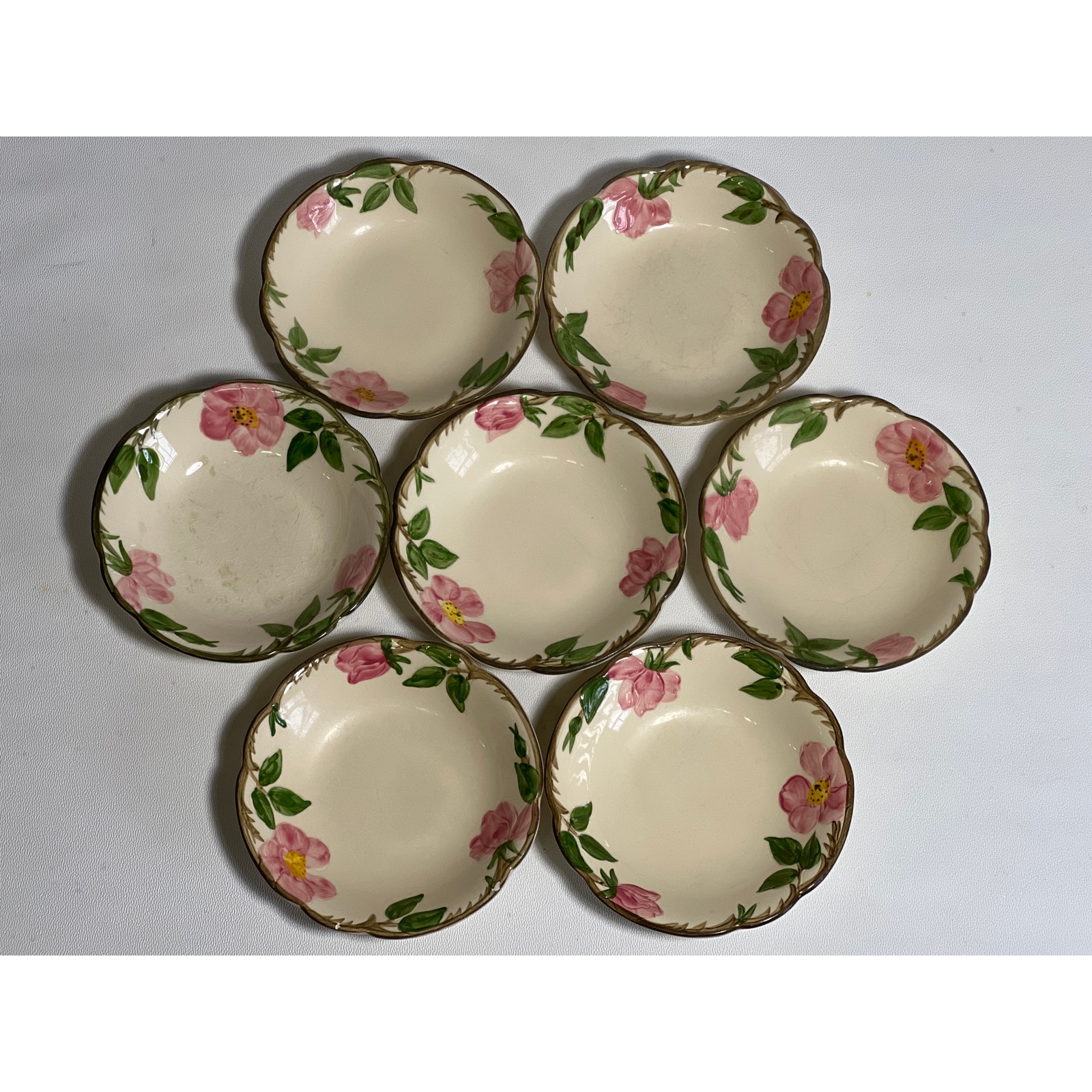 Franciscan DESERT ROSE 5.25in Dia. Dessert Bowls Made in USA Set of 7
