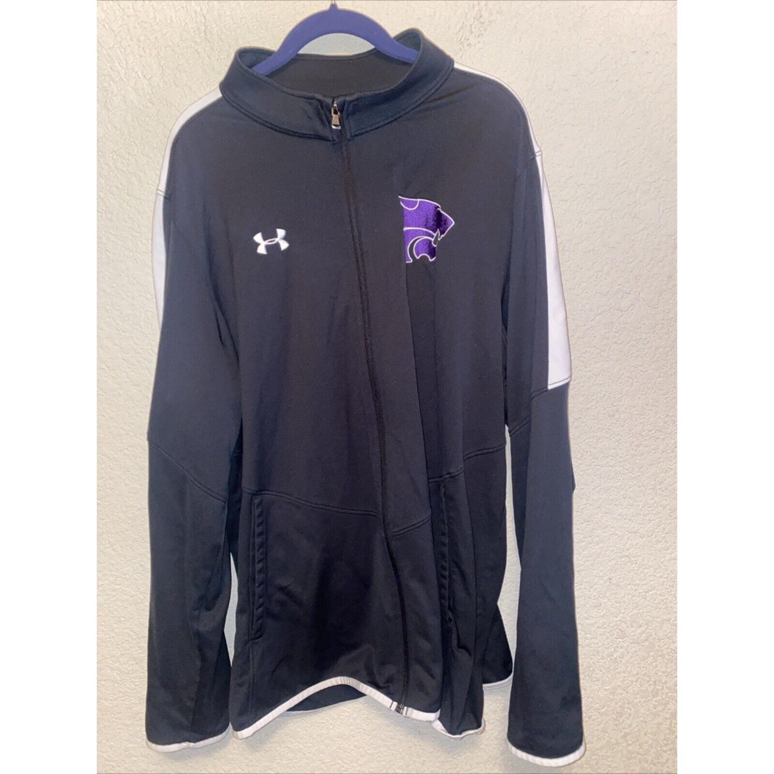 Under Armour Kansas Wildcat Full Zip Long Sleeve Athletic Sweater XXL Mens