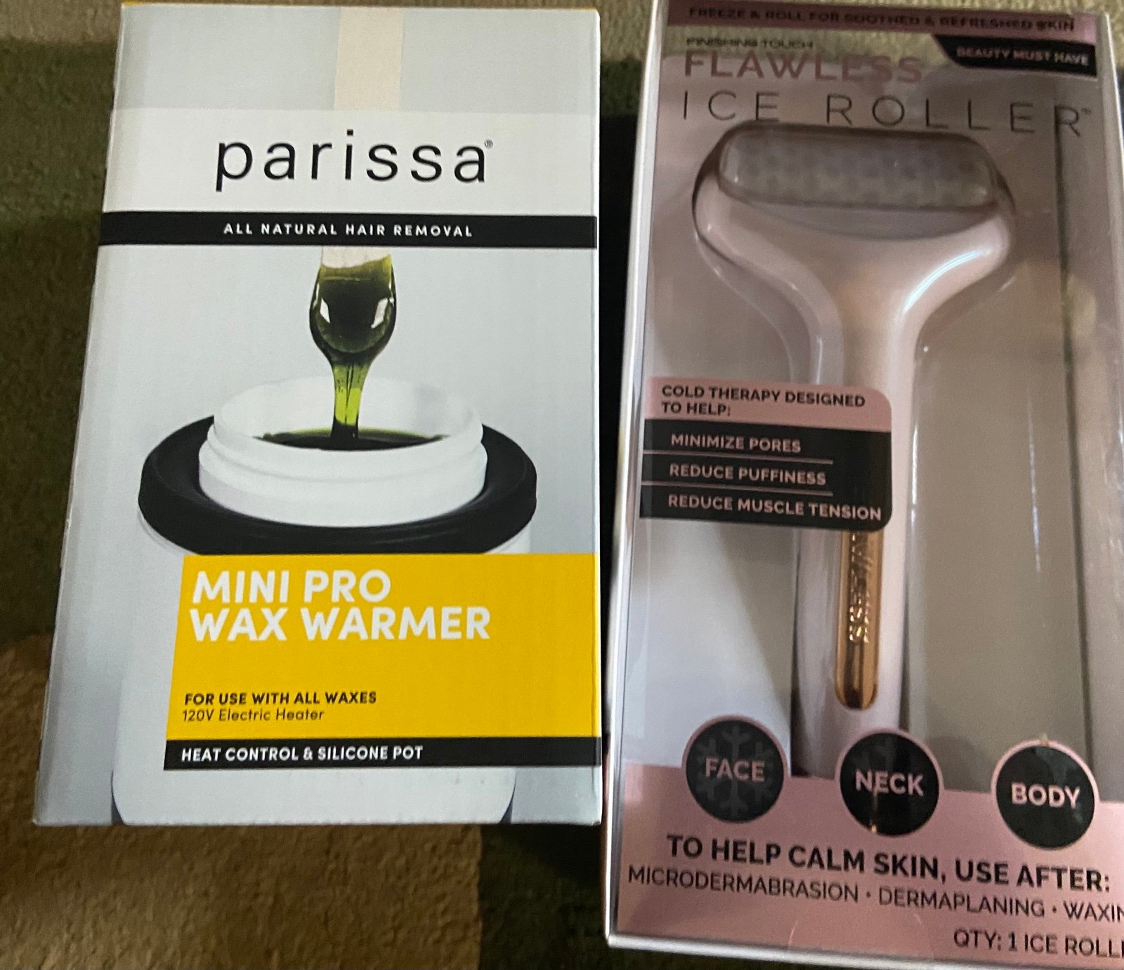 PARISSA Mini Pro Wax Warmer (120V) & Finishing Touch Flawless Facial Massage Ice