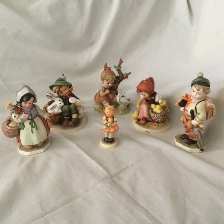 6 Mixed Hummel Friedel Germany Ceramic Figures Figurines Set