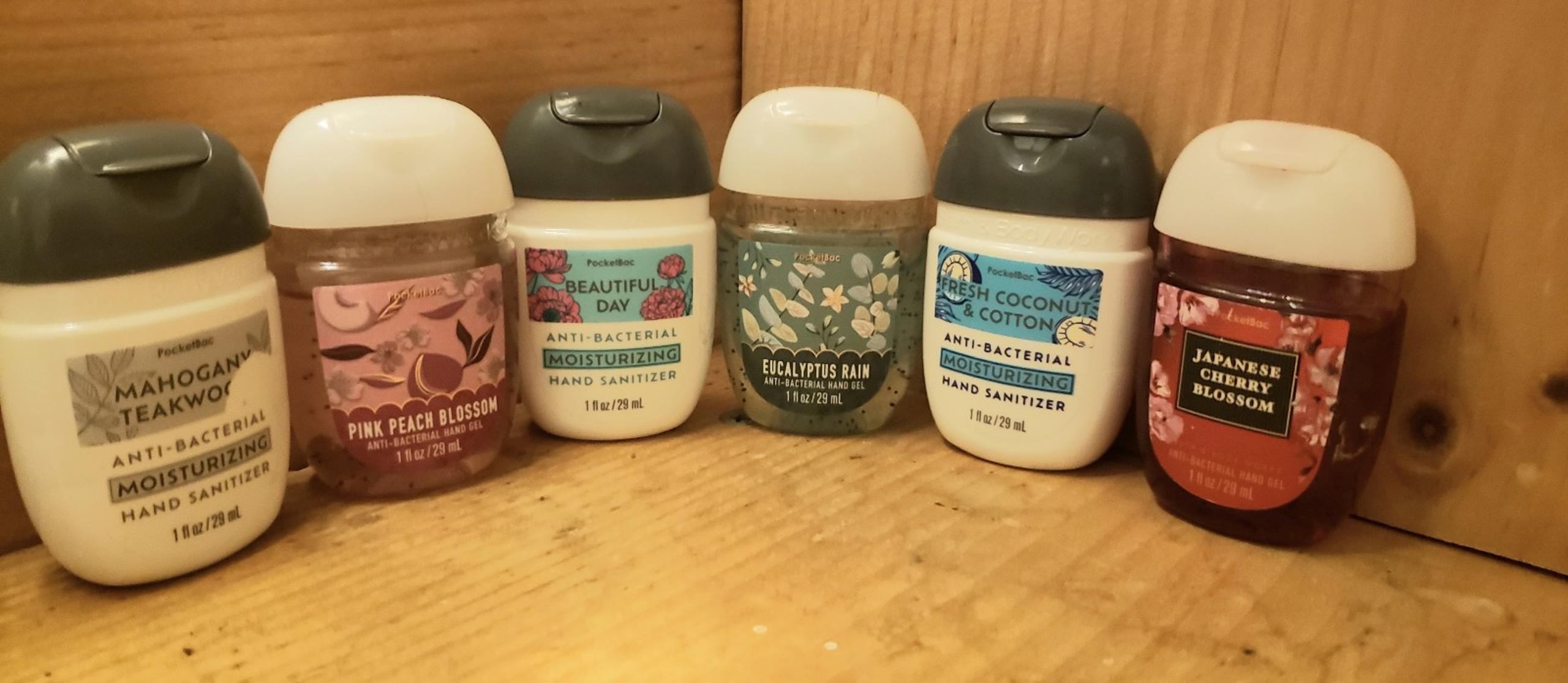 6 Bath & Body Works hand santizers, custom variety pack, 6 different scents.