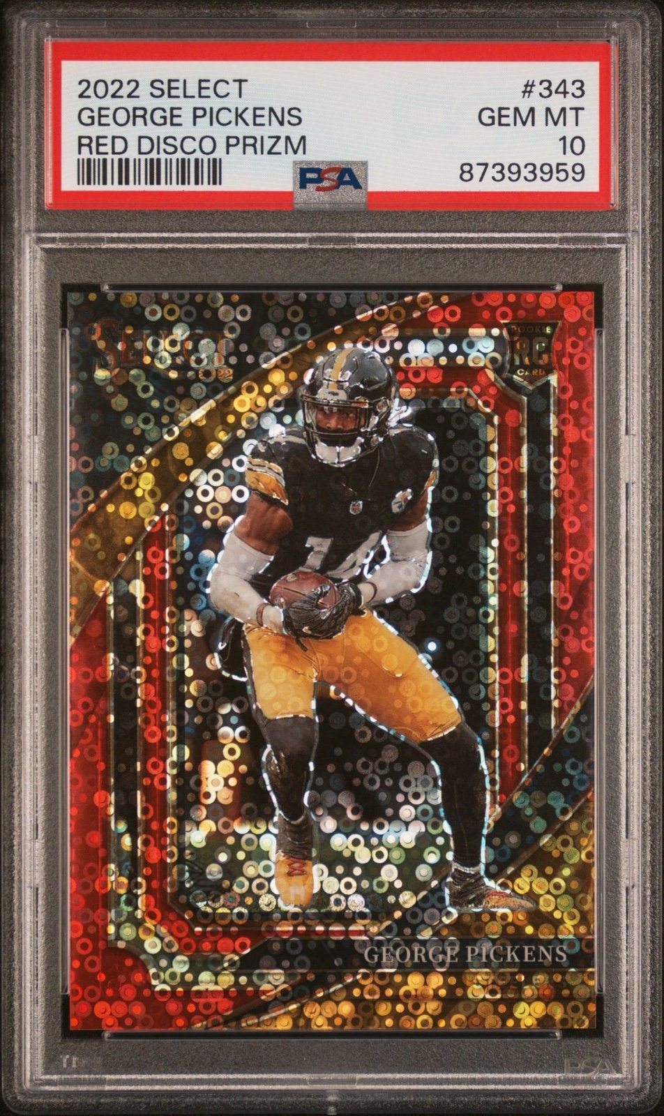 2022 Select George Pickens RC - Red Disco Prism /49