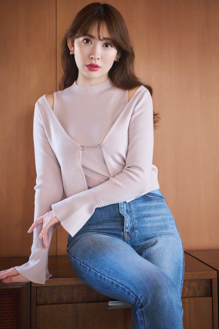 独特の上品 Herlipto＊Flared Sleeve Knit Set トップス