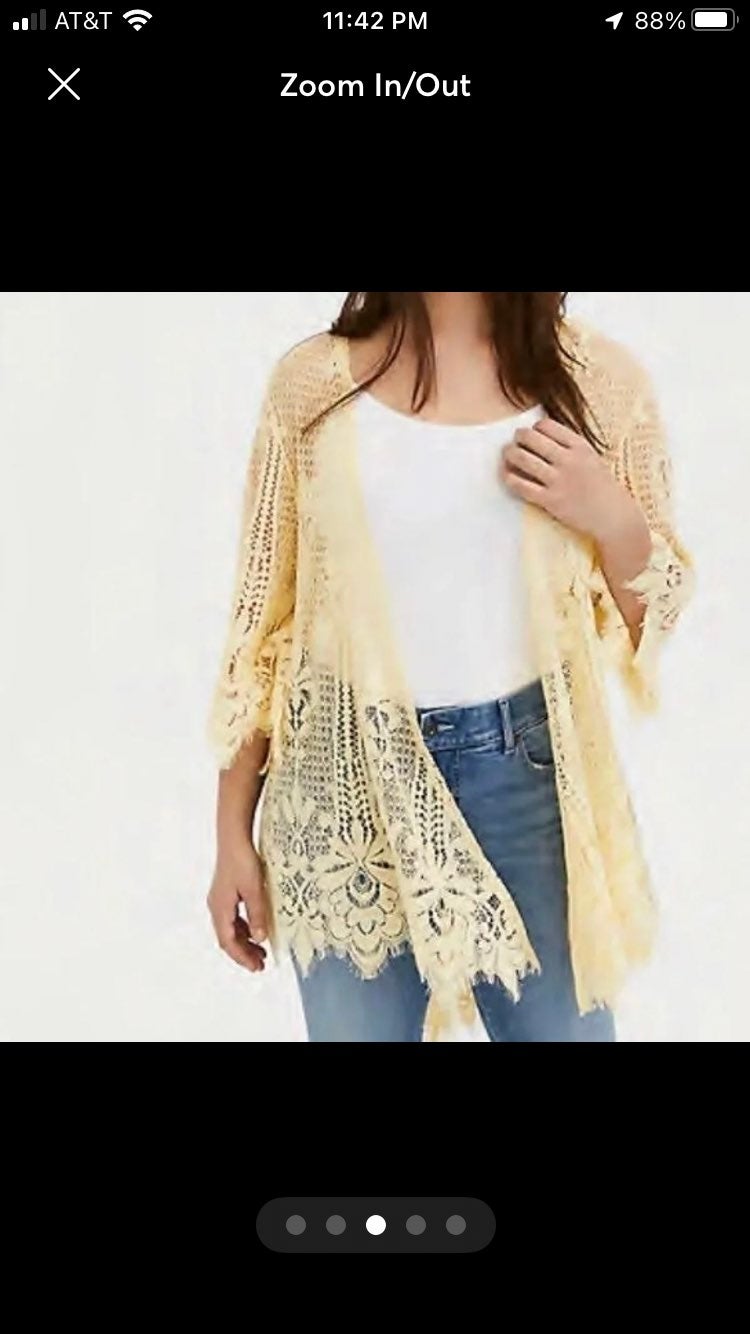 Size 00/0 Miltered Lace Kimono