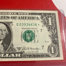 1 Dollar Bill Star Note G03934636