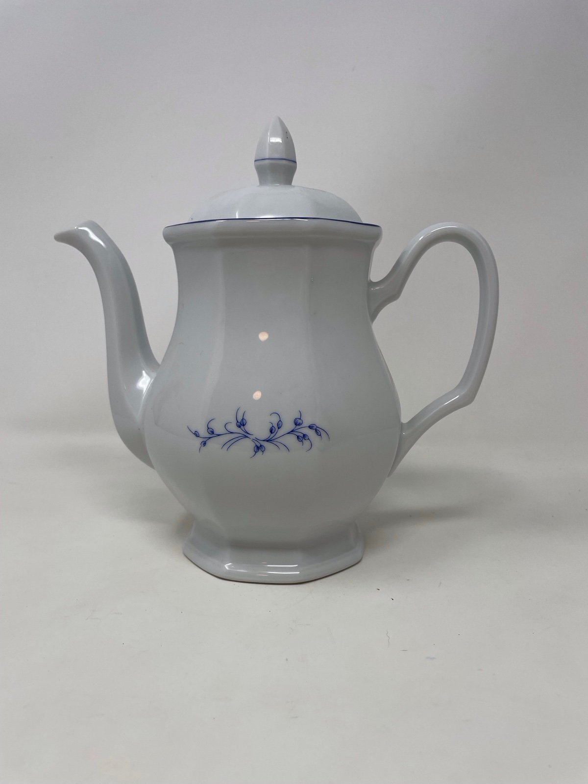 Porcelaine de Sologne Coffee Pot Teapot 2822 France Porcelain Blue And White
