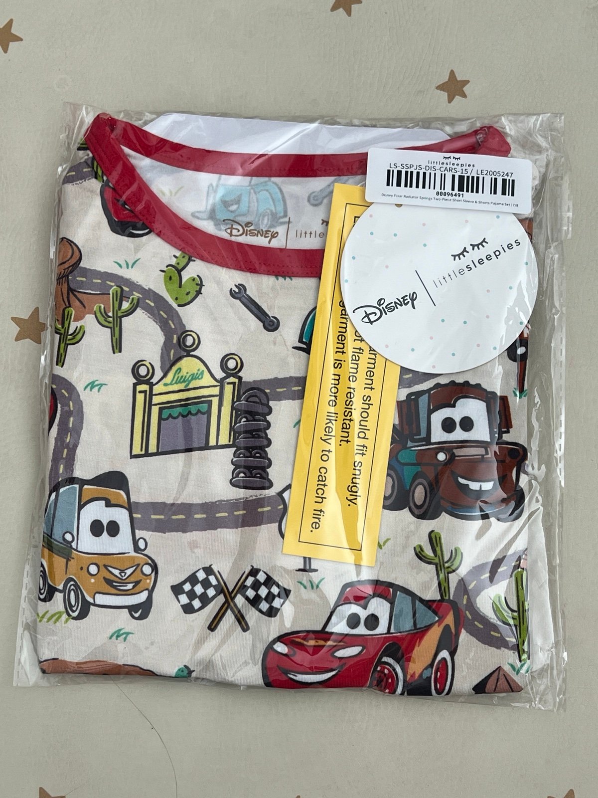 Disney Pixar Radiator Springs Two-Piece Short Sleeve & Shorts Pajama Set | 7/8
