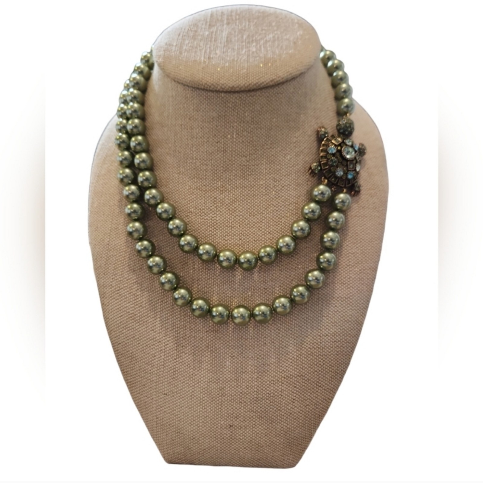 Vtg Bronze Toned Heidi Daus Simply Irresistible Crystal Tortoise Necklace 18