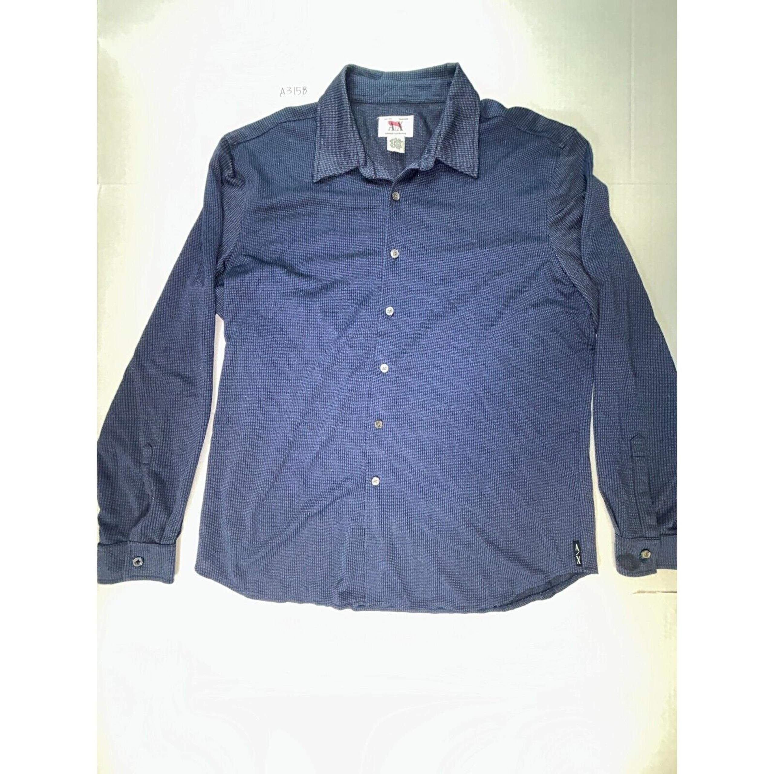 Armani Exchange long-sleeve button-down blue dress shirt Men's size Large