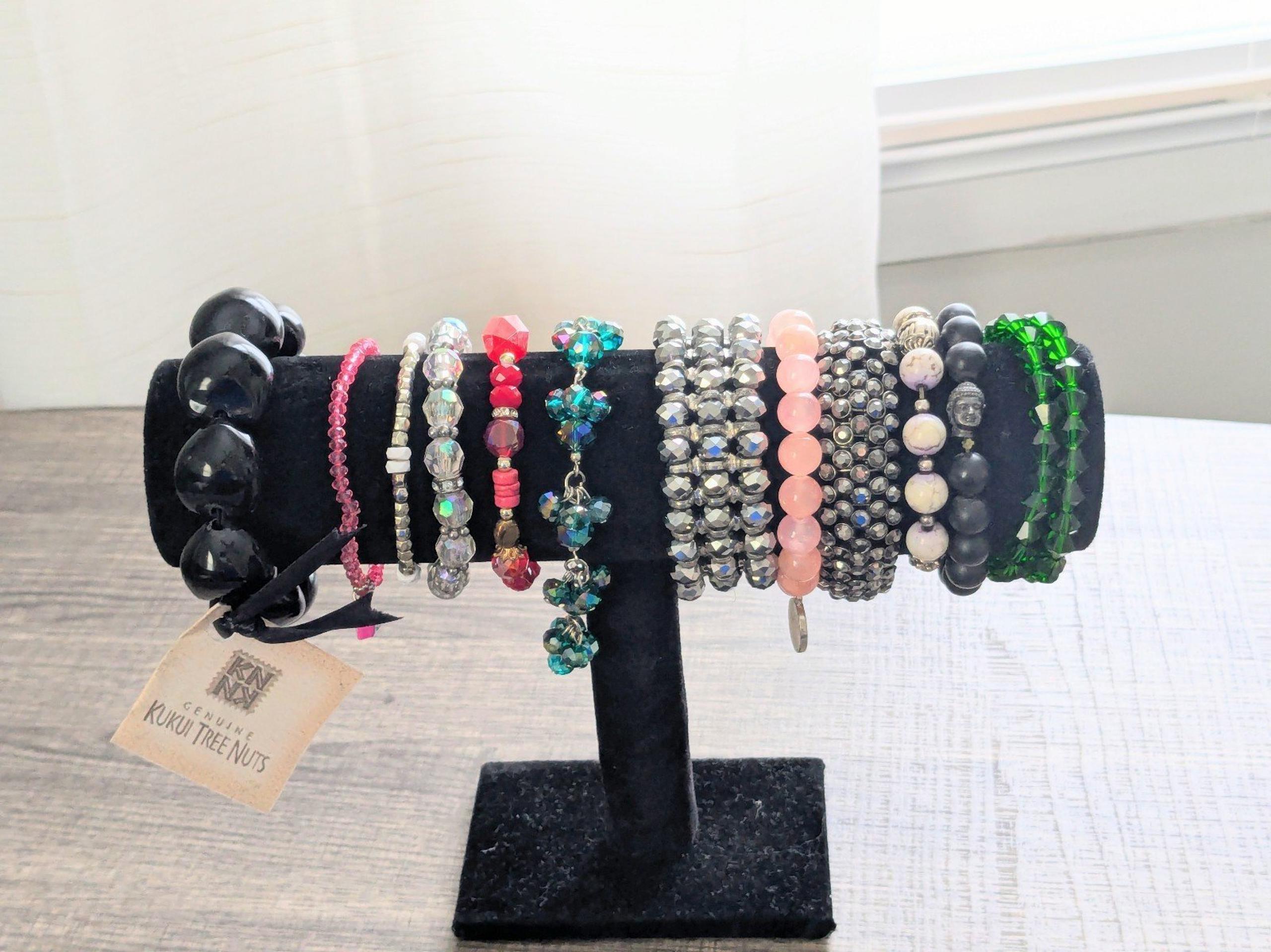 Stretch and Chain Glass & Plastic Bedazzled Bracelets