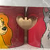 Disney Parks Lady and the Tramp Dogs Mug Cup Set Heart Indent Red New