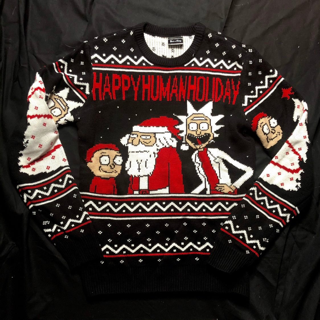 Rick and Morty Christmas sweater Happy h