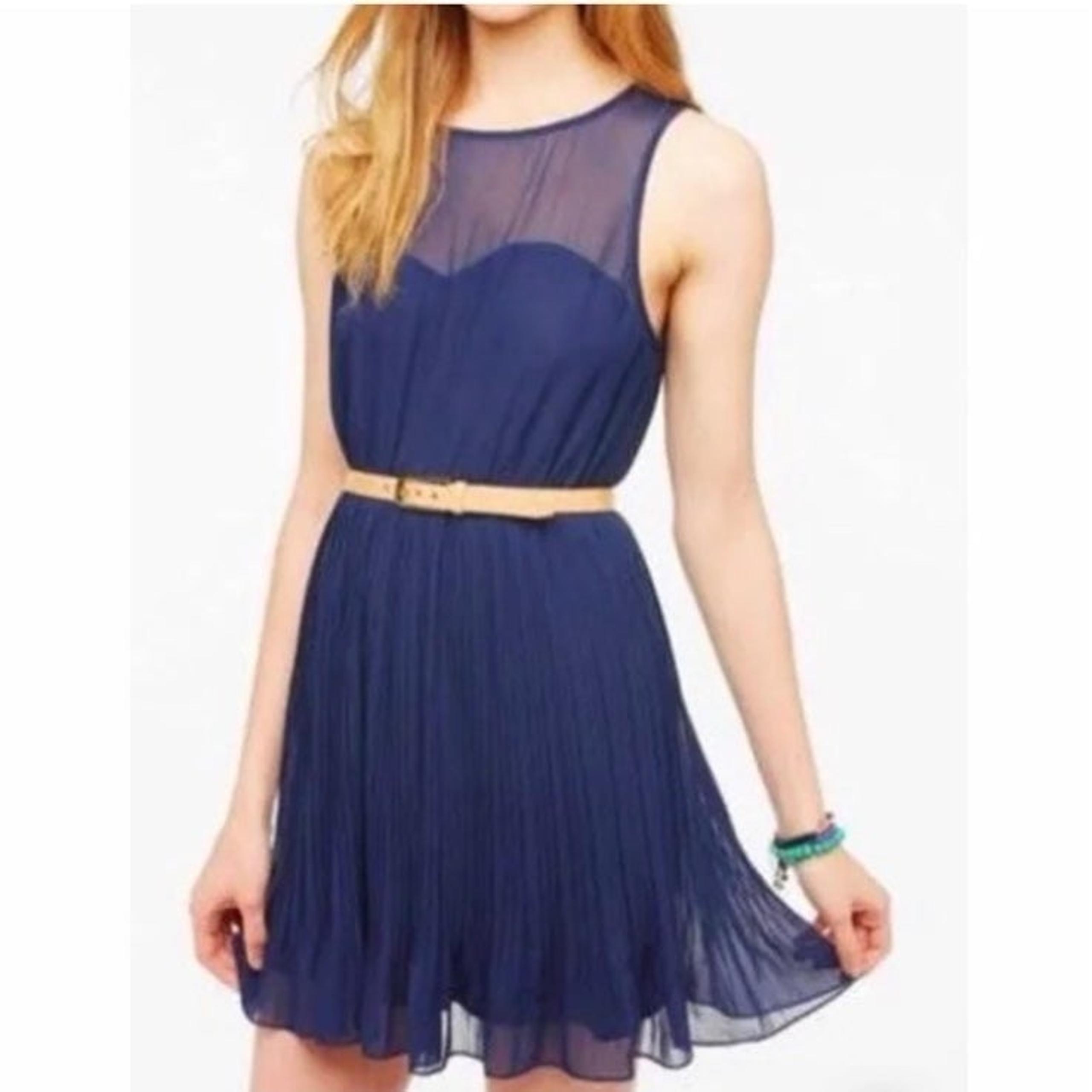 Urban Outfitters Pins and Needles Pleated Navy Blue Dress Size XS