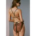 Sanctuary Straight-Neck Tie One-Piece Swimsuit-New XL