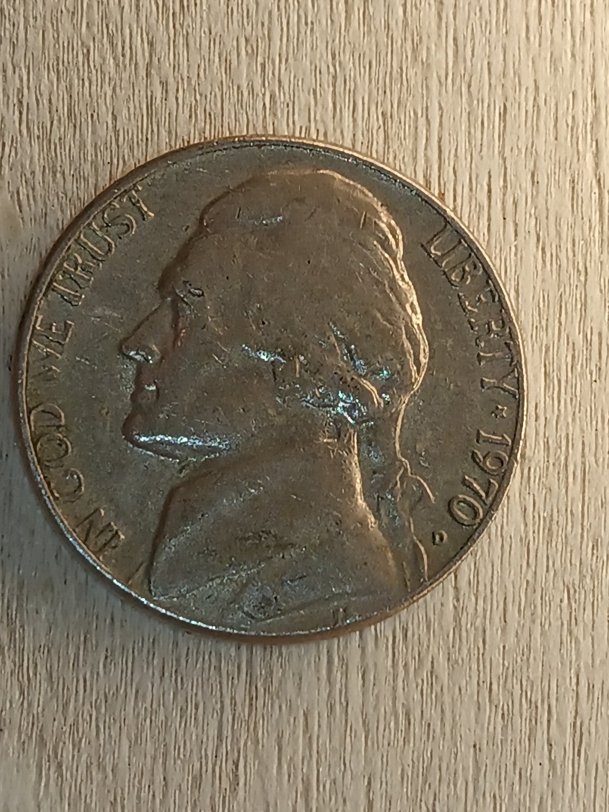 Error & Double obverse both sides 1970 no mint Jefferson nickel