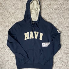 New Sz LG Women’s Colosseum Navy Midshipmen Full Zip Hoodie Blue